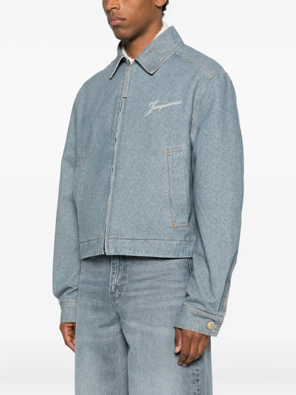 Jacquemus Zip-fastening Logo-detail Jacket In Blue