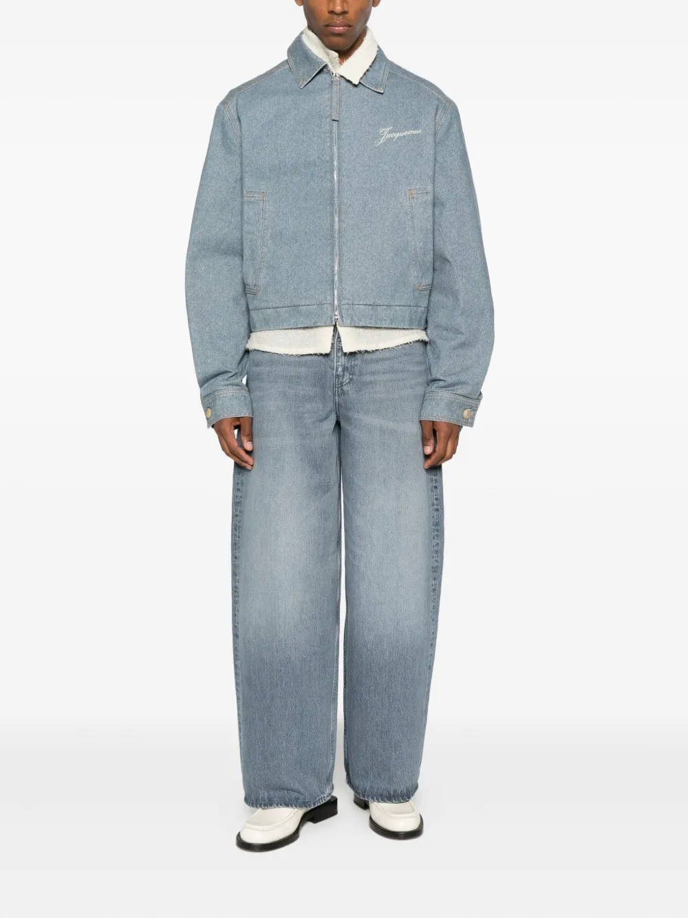 Jacquemus Zip-fastening Logo-detail Jacket In Blue