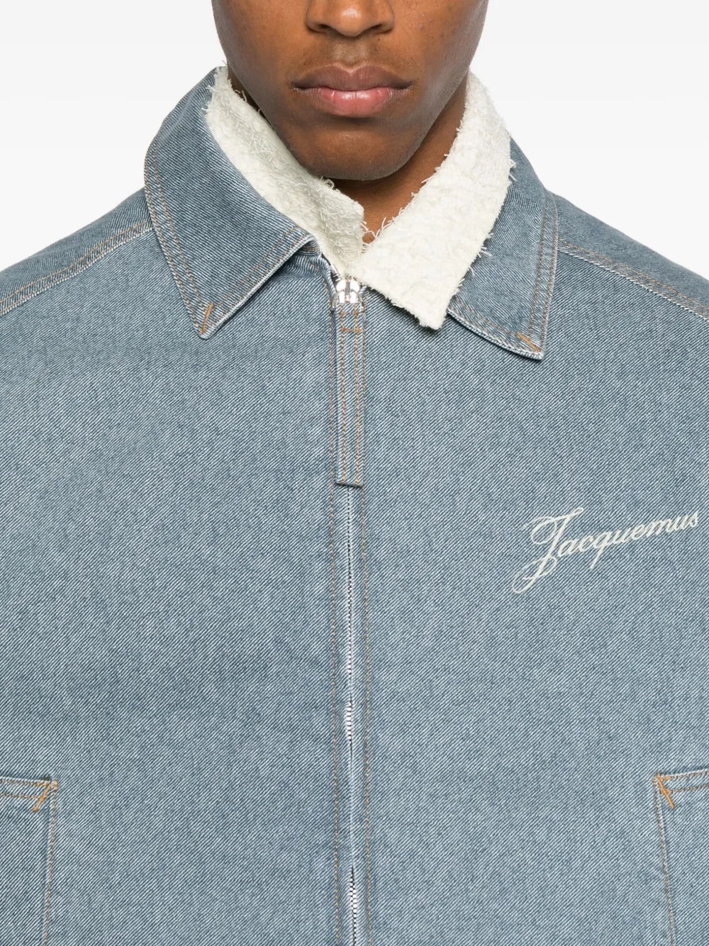 Jacquemus Zip-fastening Logo-detail Jacket In Blue