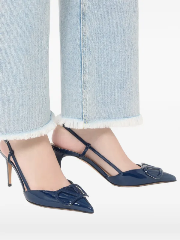 Valentino Garavani Vlogo Signature Patent Leather Pumps | Blue Valentino Garavani Vlogo Signature Patent Leather Pumps | Blue