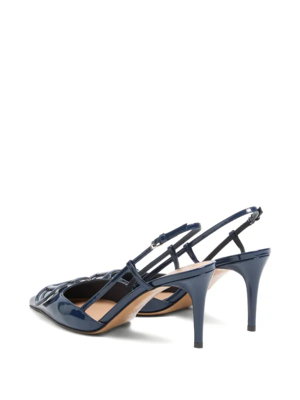 Valentinoエナメルレザーフラットシューズ Valentino Garavani Vロゴ シグネチャー エナメルレザーパンプス