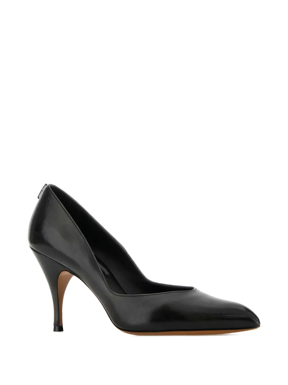 Miu 80 mm leren pumps met hak Zwart