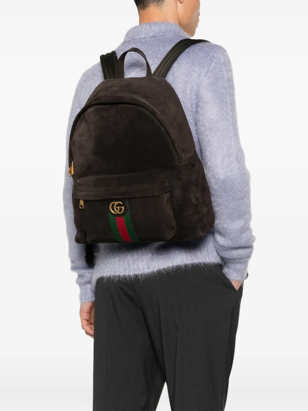 Gucci Ophidia suède rugzak Bruin