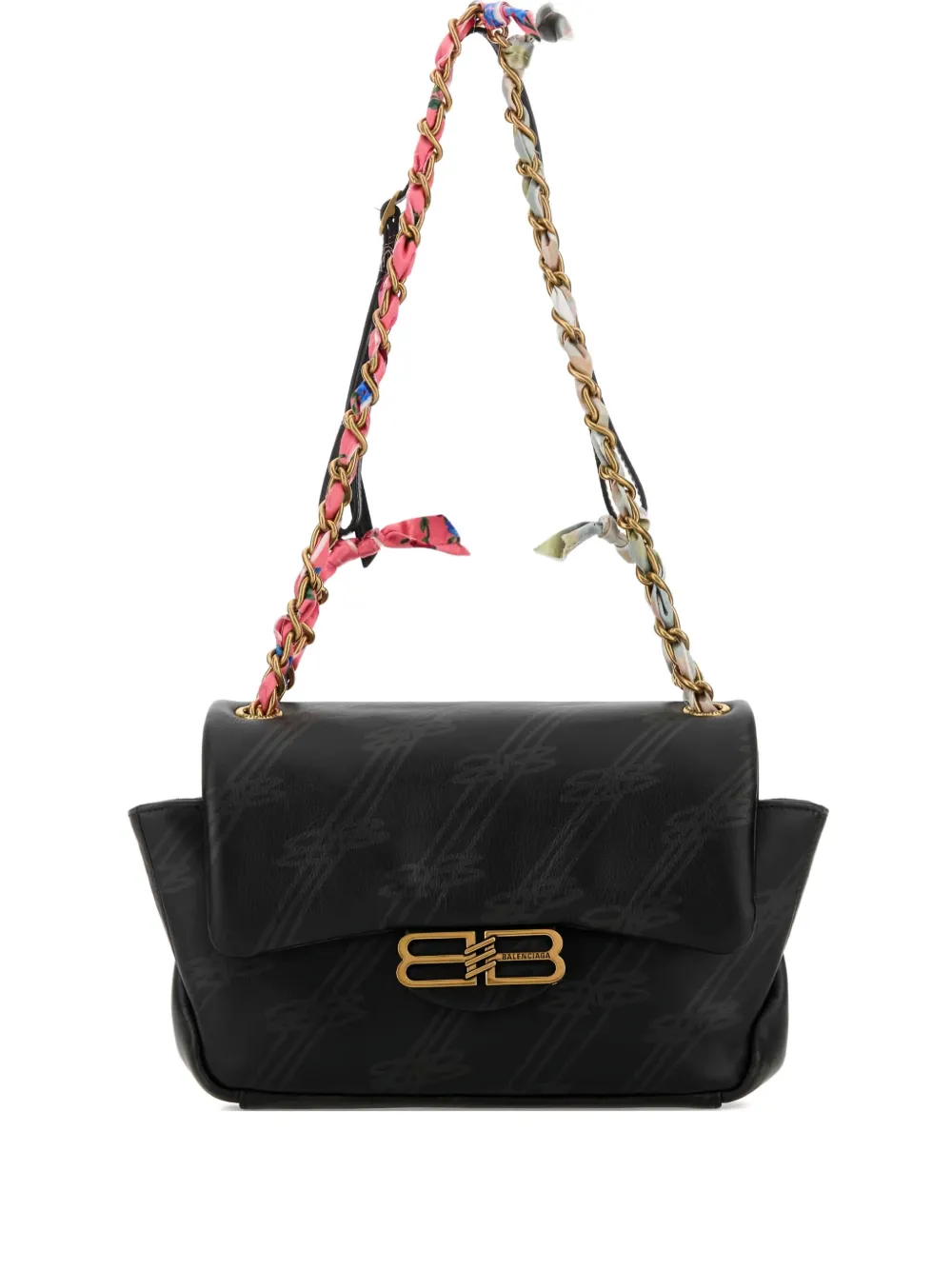 Balenciaga Printed Leather Mini Darling Shoulder Bag In Black