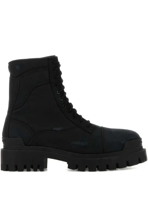 Balenciaga canvas combat strike ankle boots