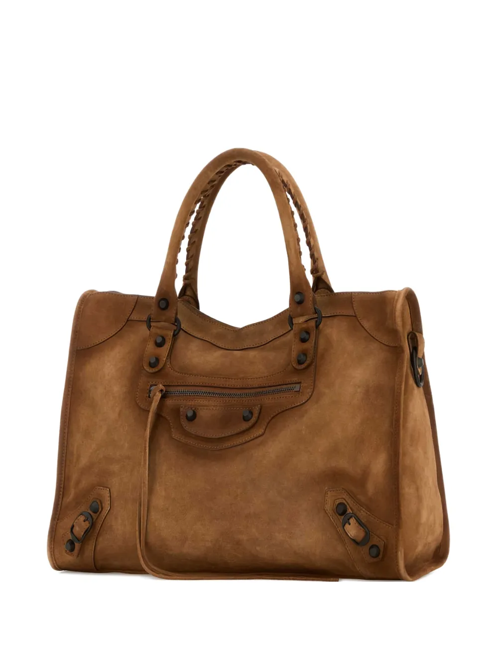 Balenciaga Le City suede tote bag - Marrone
