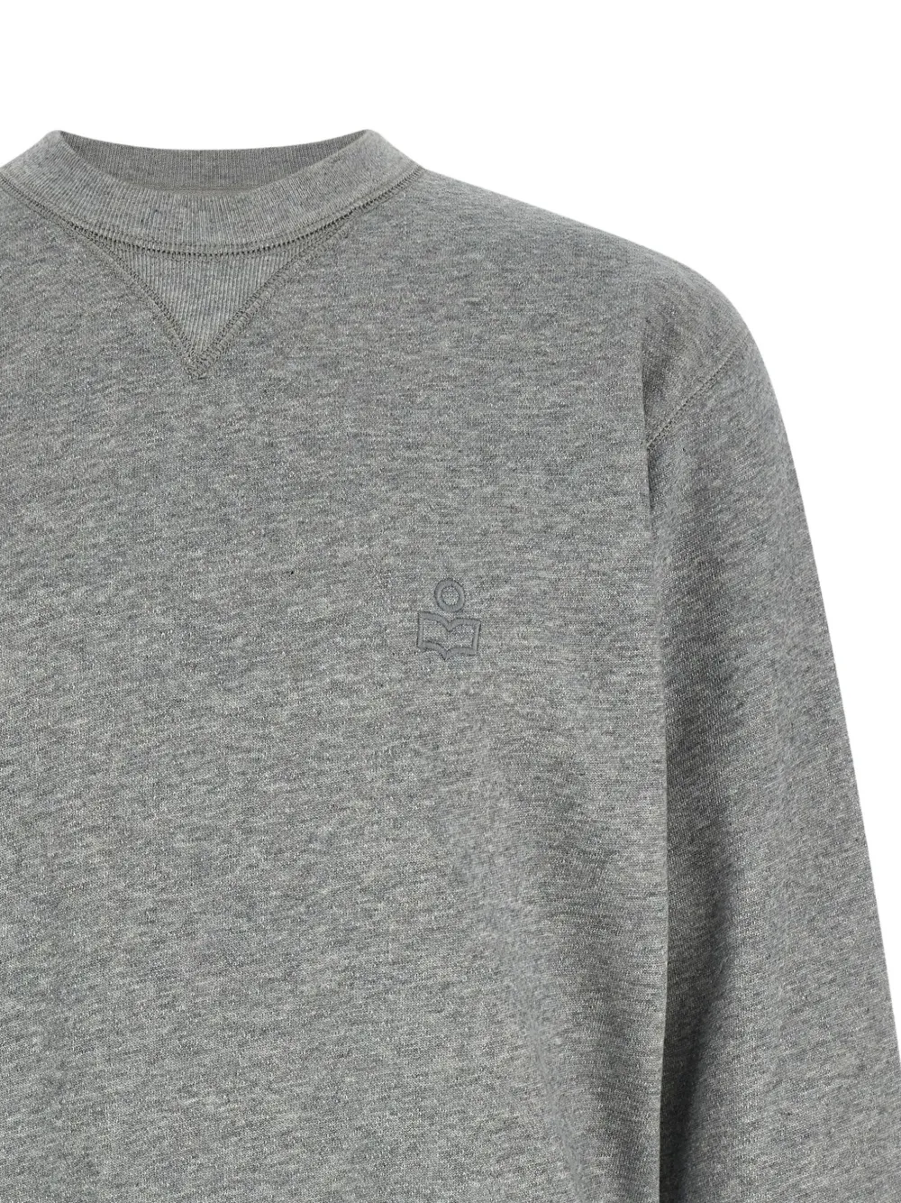 Isabel Marant Ribbed Cuff Long Sleeve Crew Neck Sweatshirt In Gray