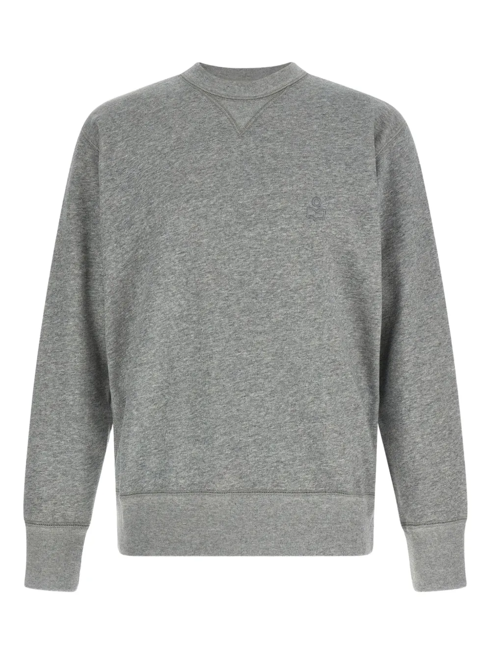 Isabel Marant Ribbed Cuff Long Sleeve Crew Neck Sweatshirt In Gray