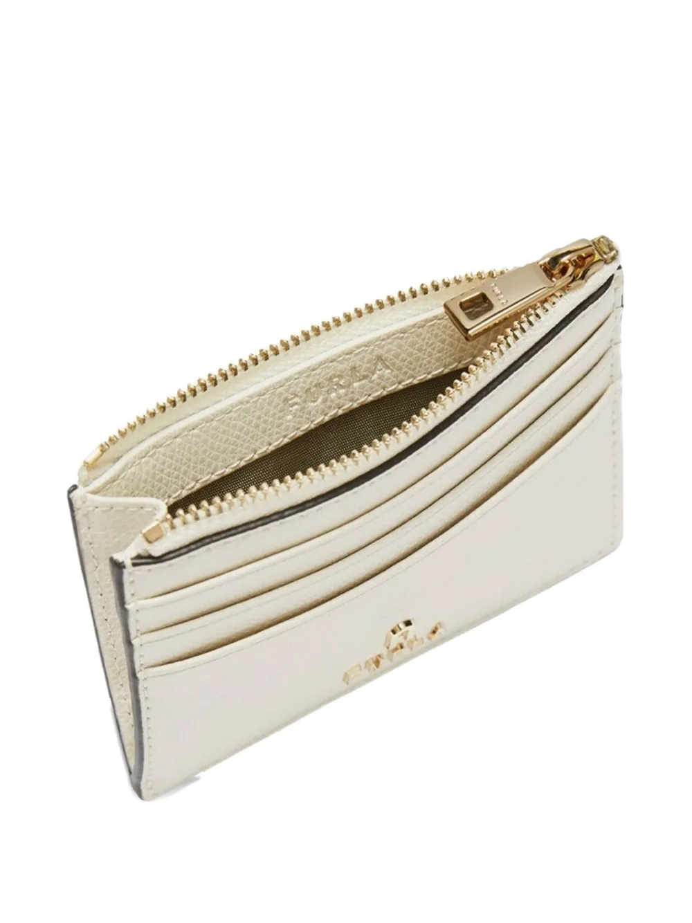  Furla Camelia Textured Logo Wallet - Neutrals 