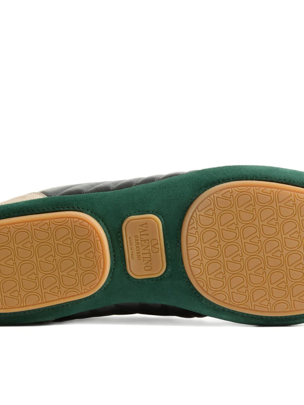 Valentino Garavani Strikie sneakers van geperforeerd nappa en suède Zwart