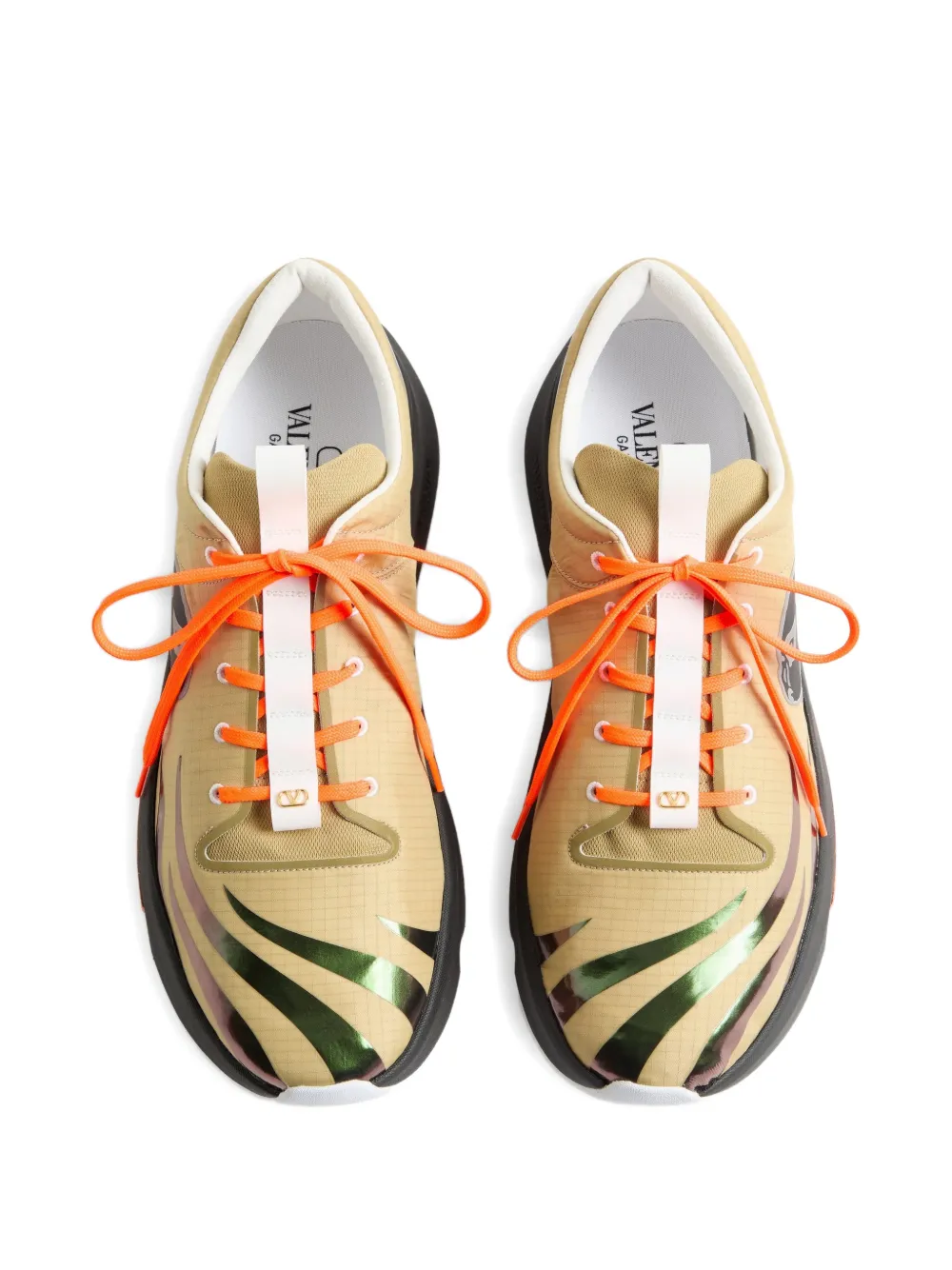 Valentino Garavani Panther Blaze low-top sneakers van ripstop stof Beige