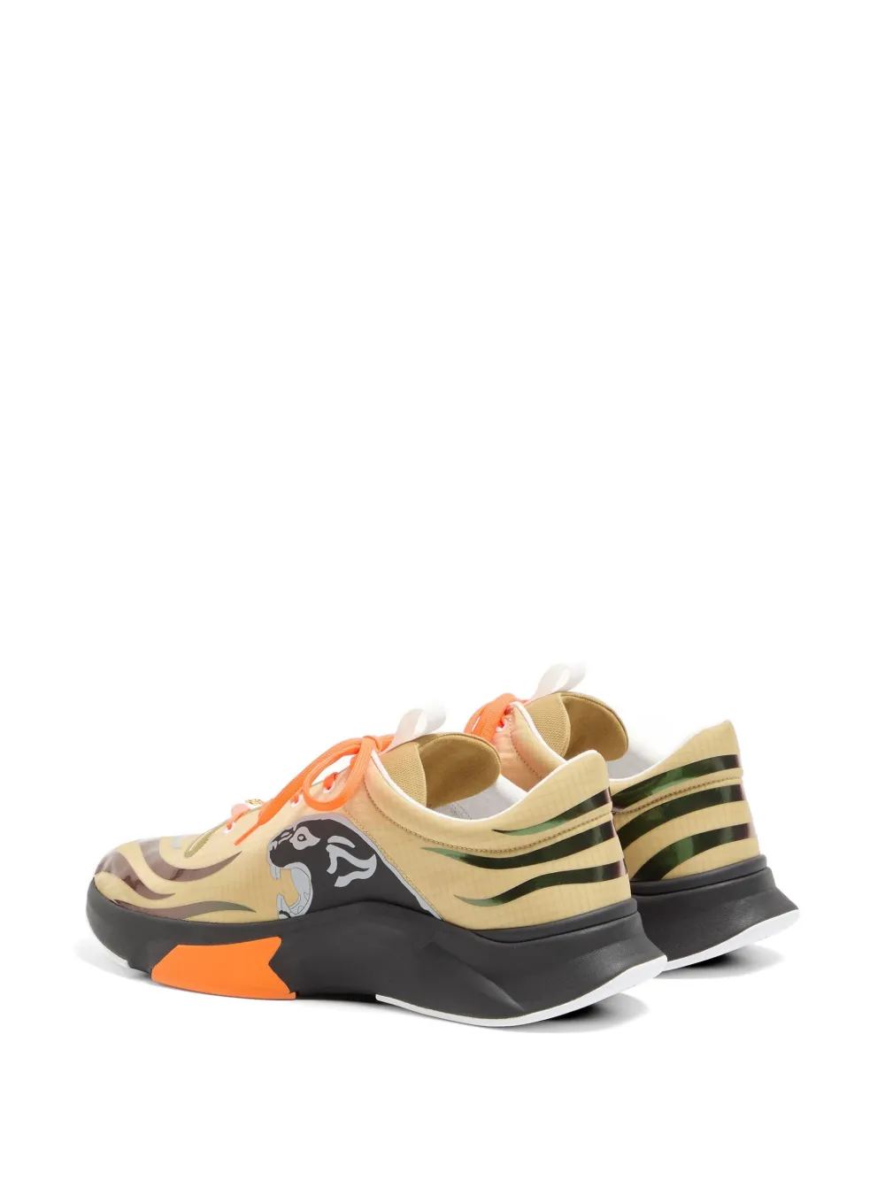 Valentino Garavani Panther Blaze low-top sneakers van ripstop stof Beige