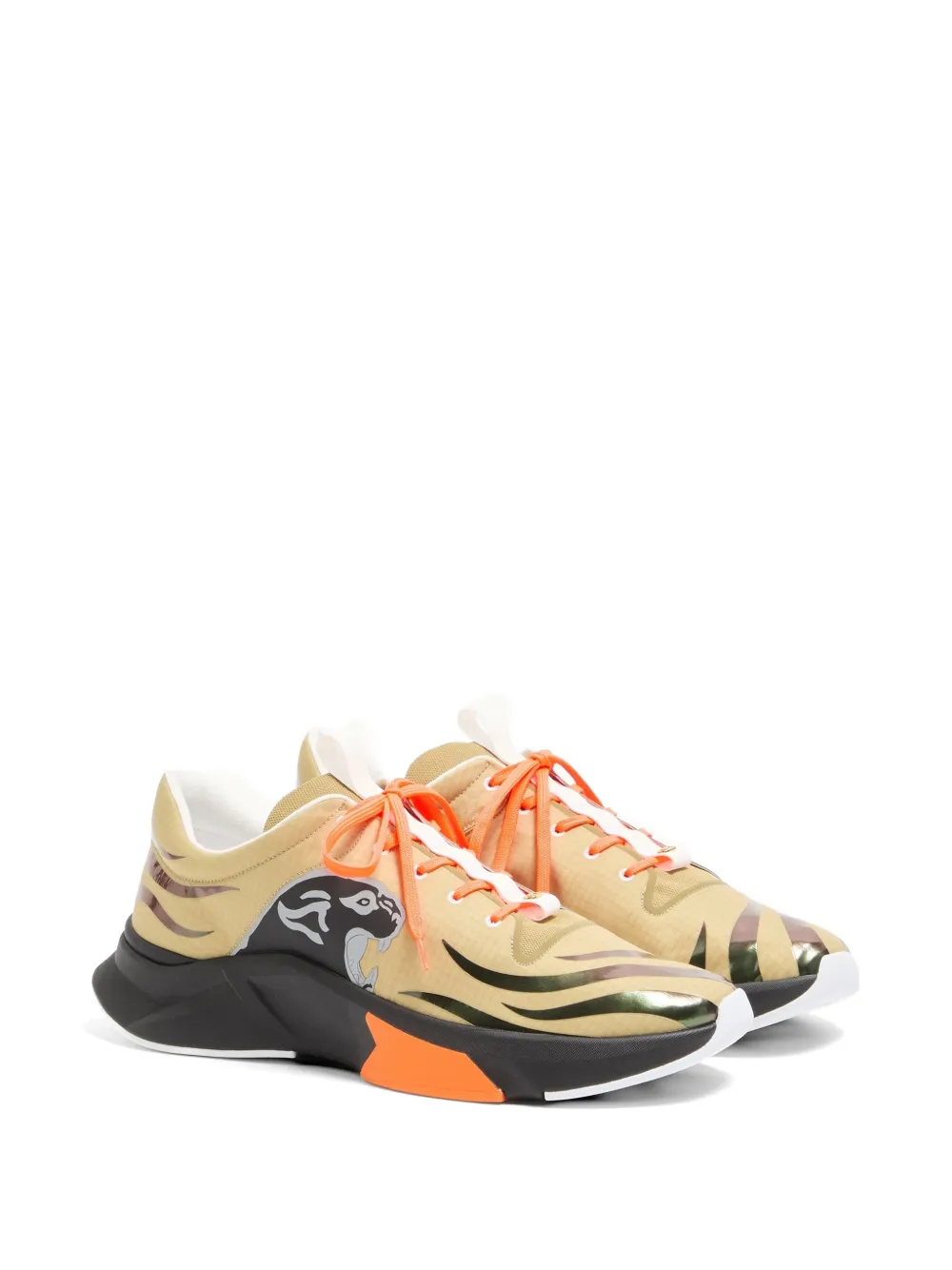 Valentino Garavani Panther Blaze low-top sneakers van ripstop stof Beige