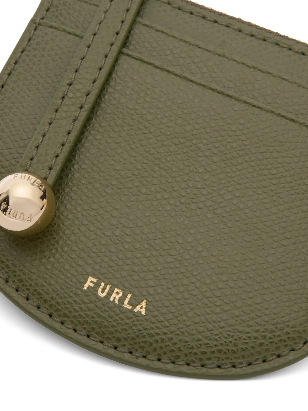  Furla Small Laura Sfera Leather Card Holder - Green 