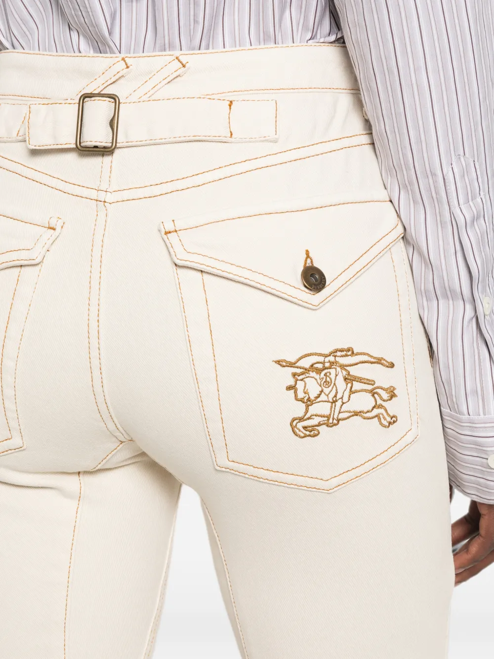 Burberry Equestrian Knight straight jeans Beige