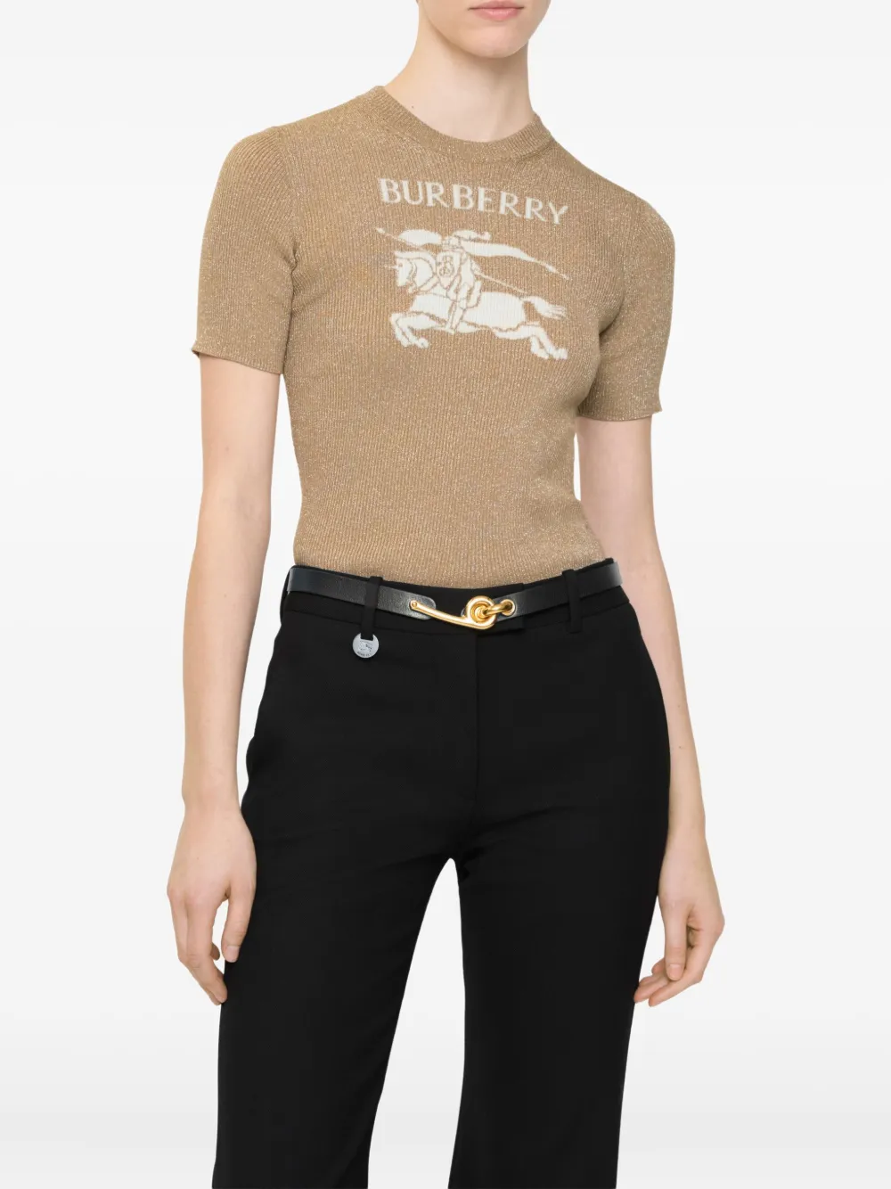 Burberry T-shirt met logo Beige