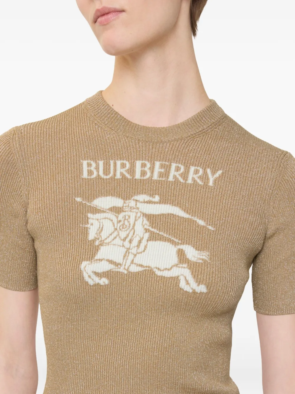 Burberry T-shirt met logo Beige