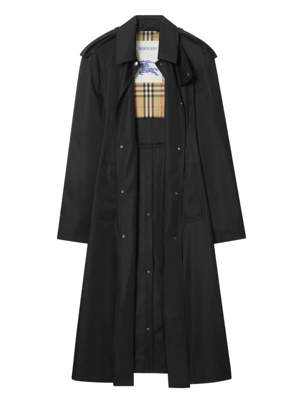 Burberry Belted Trench Coat In Black