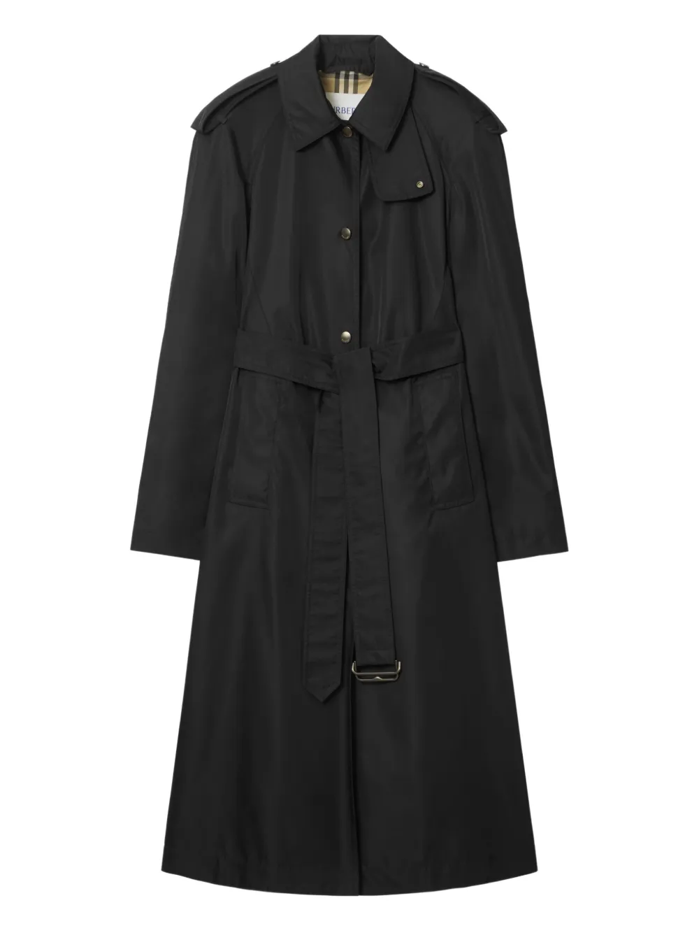 Burberry Belted Trench Coat In Black