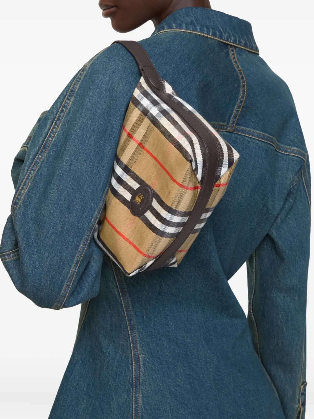 Burberry Mini Highlands Checked Tote Bag In Neutral