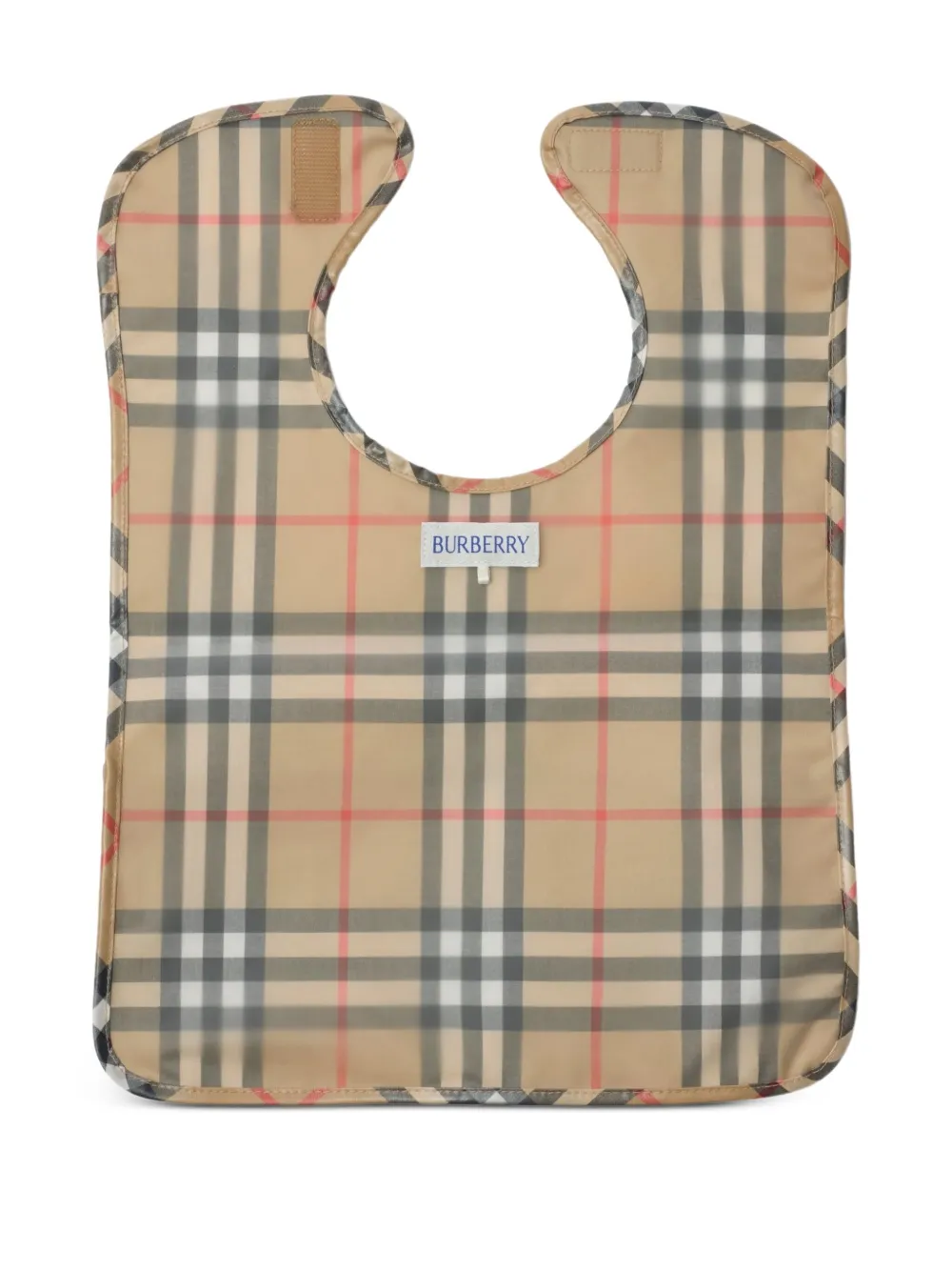 Burberry Kids checked coated-cotton bib - Beige