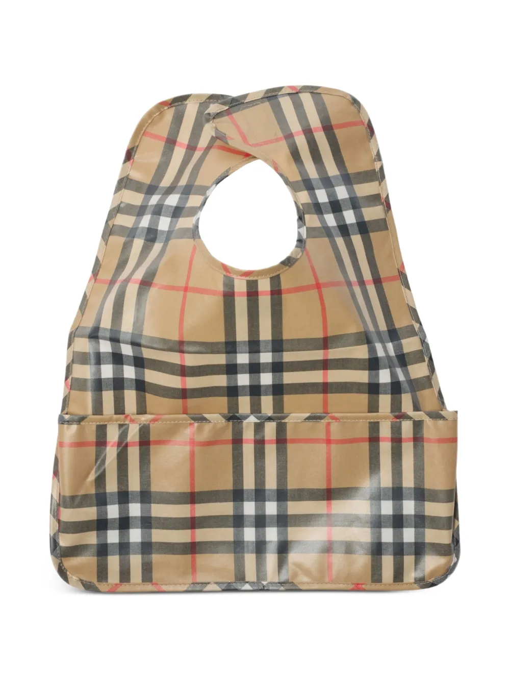 Burberry Kids Geruit slabbetje van gecoat katoen Beige