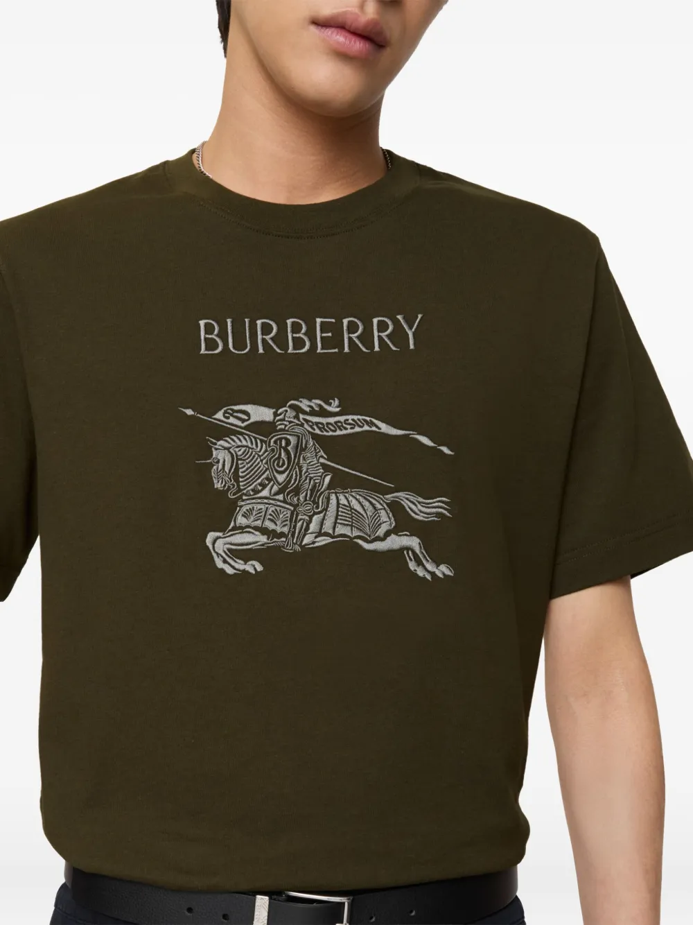 Burberry T-shirt met geborduurd logo Groen