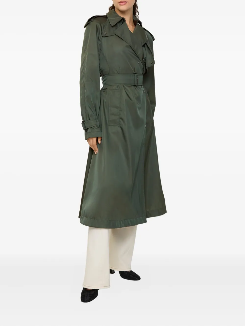 Burberry Nylon trenchcoat met capuchon en ceintuur Groen