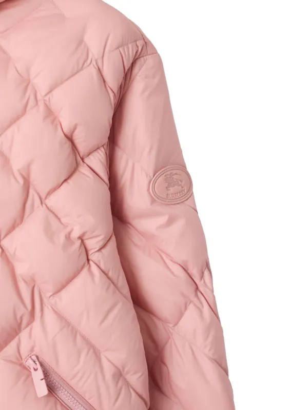 Burberry Jaqueta Matelassê Com Pesponto Xadrez | Rosa | FARFETCH BR
