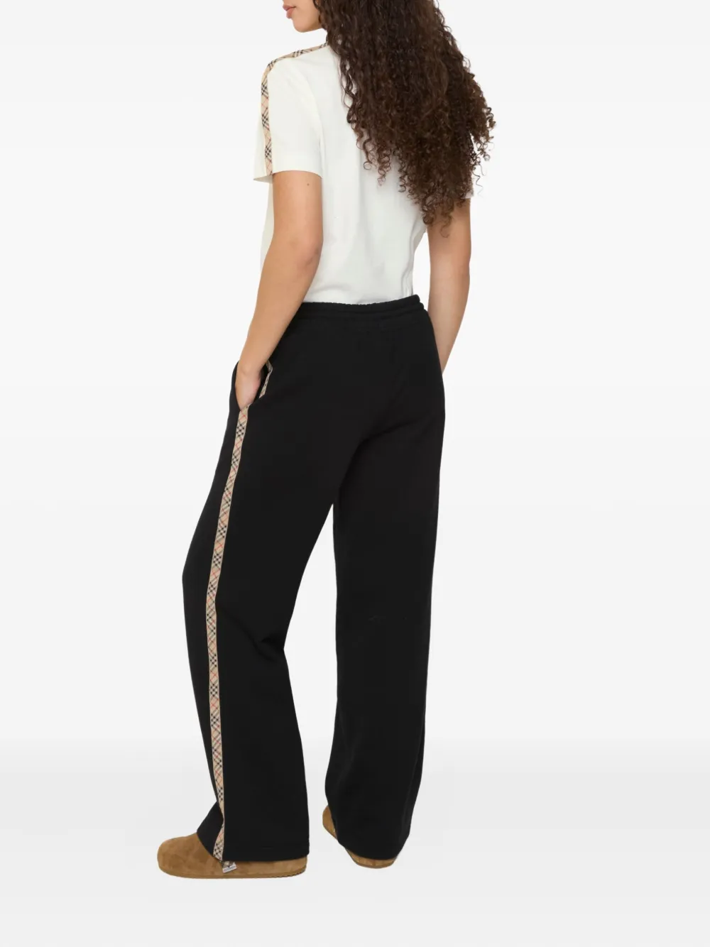 Burberry Equestrian Knight geruite trainingsbroek Zwart