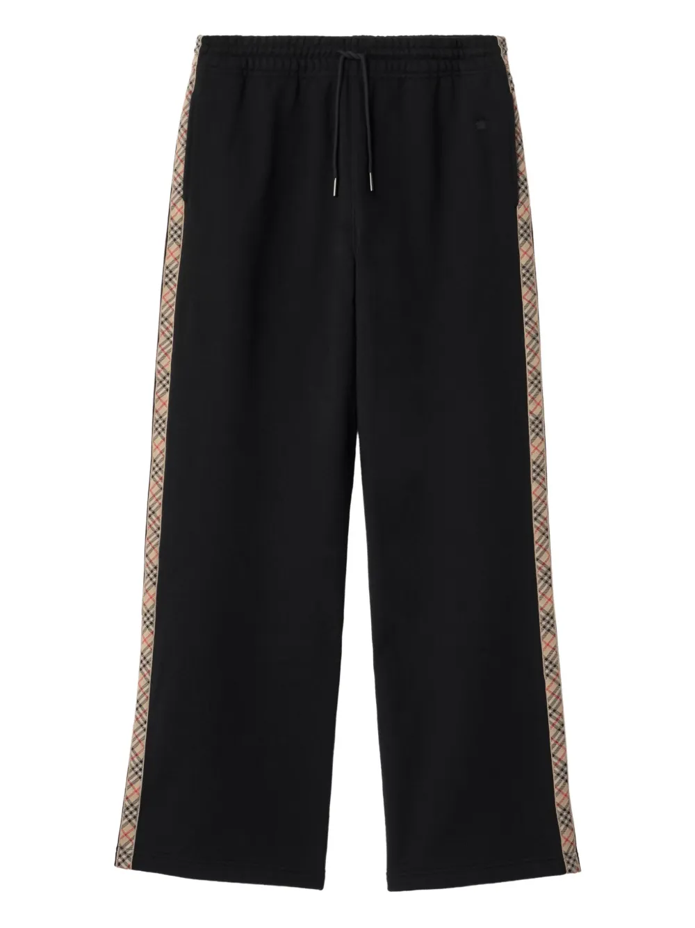 Burberry equestrian knight-design checked track pants | Black | Image 1