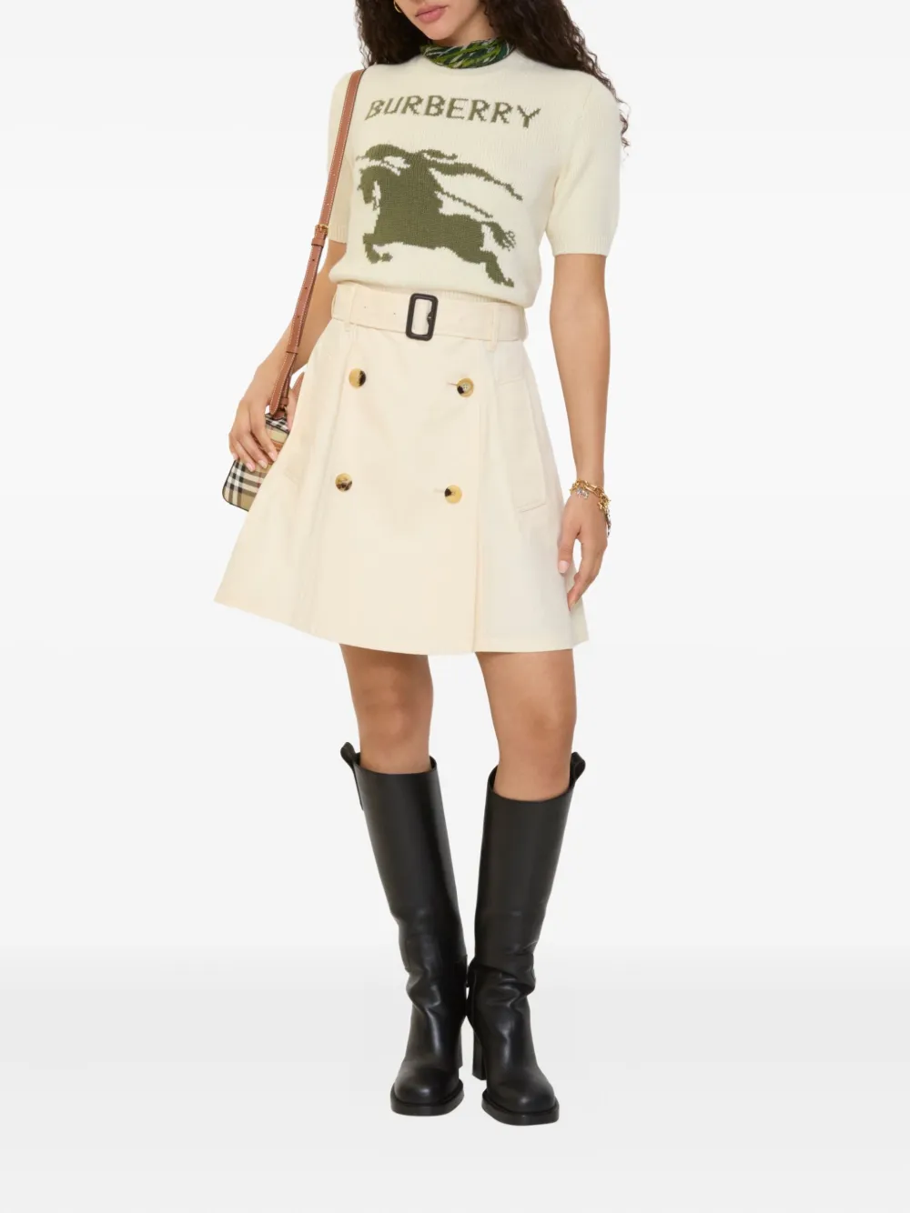 Burberry buckle-belt mini skirt - Beige