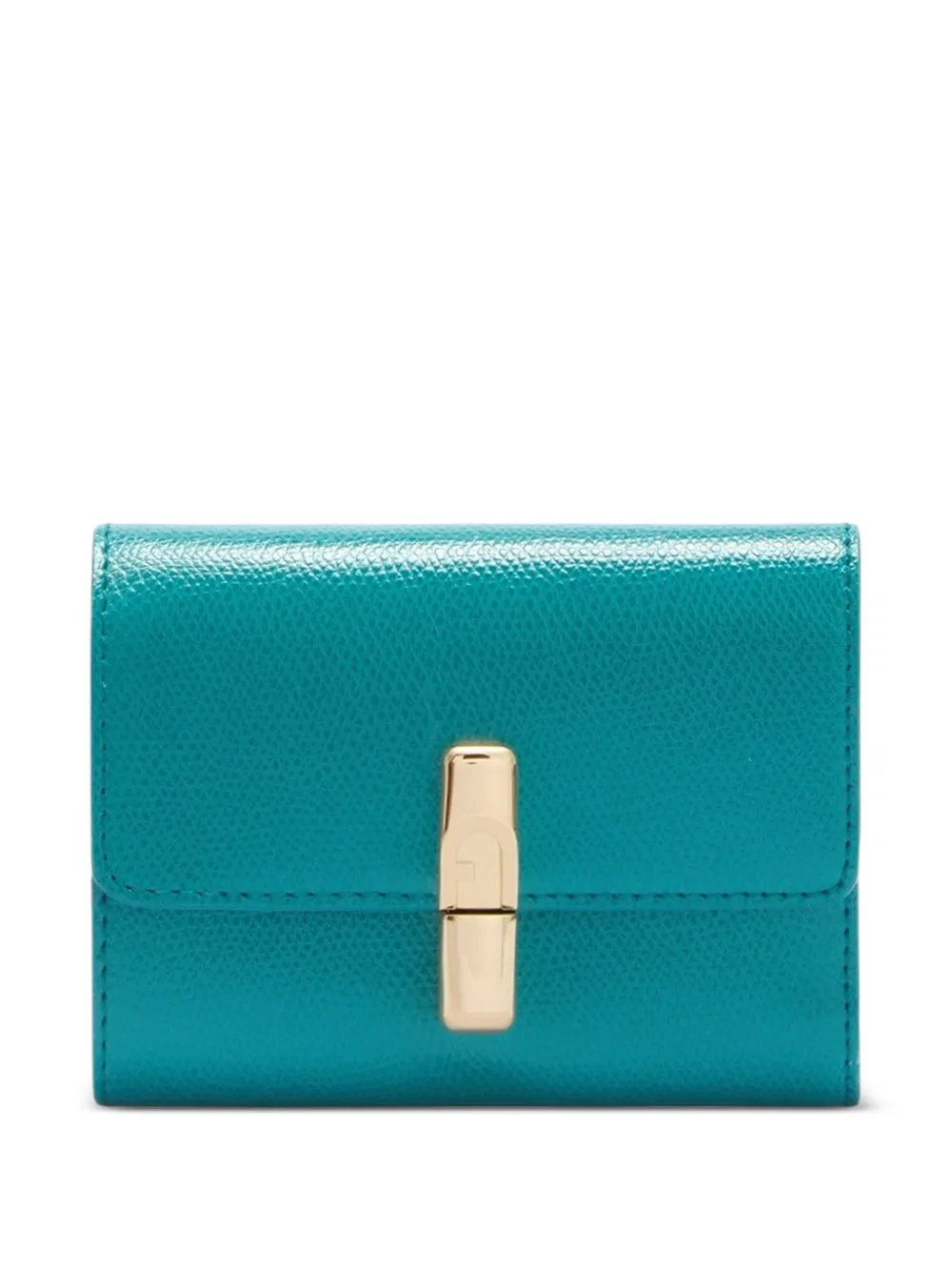 Furla small Iride grained-leather compact wallet - Blu