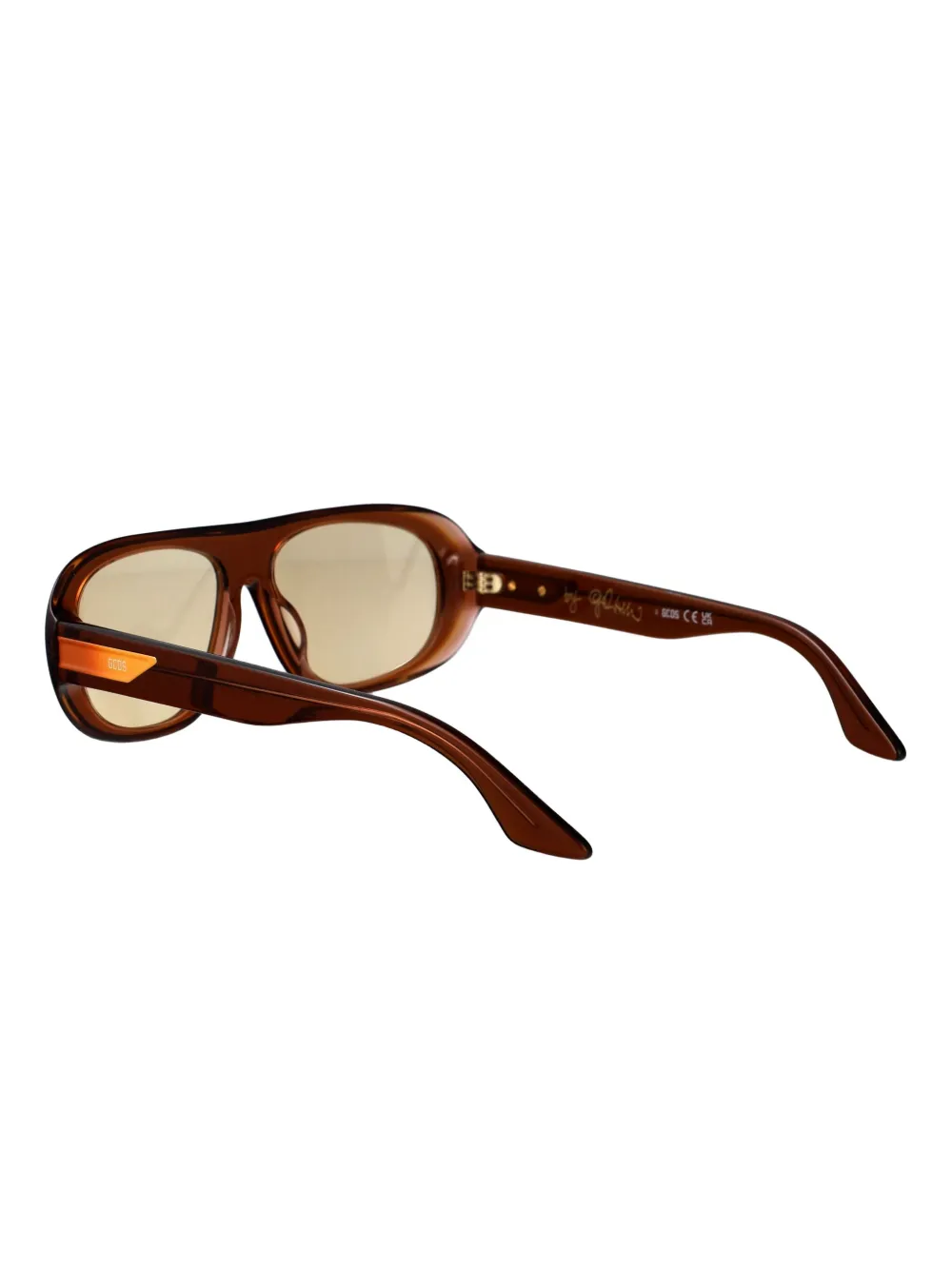 GCDS Zonnebril met geometrisch montuur Bruin