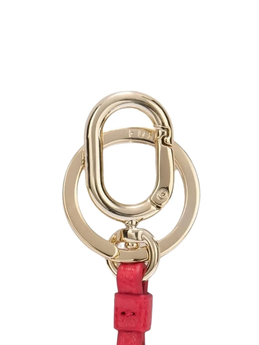 Furla Camelia Heart Logo Keyring - Red 