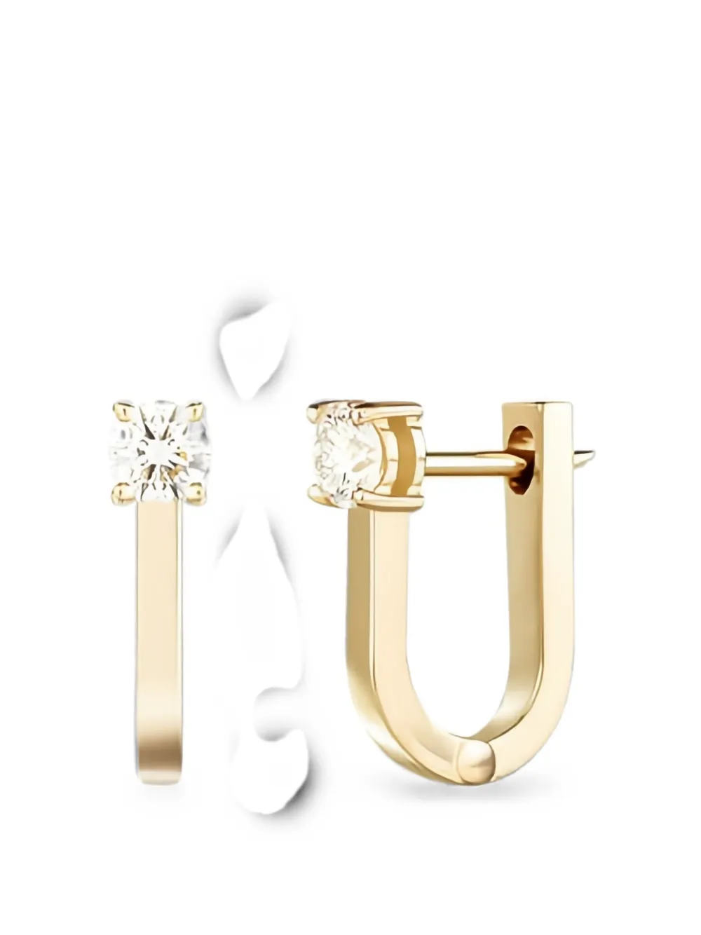 Melissa Kaye 18K Yellow Gold Aria U huggie diamond earrings - Oro