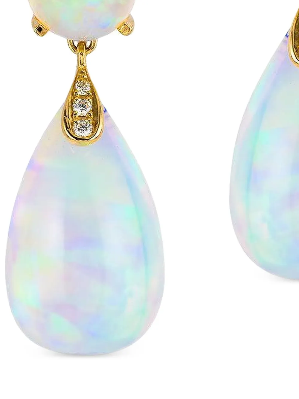 Goshwara aretes largos en oro amarillo de 18kt con diamante en cabujón | Image 2