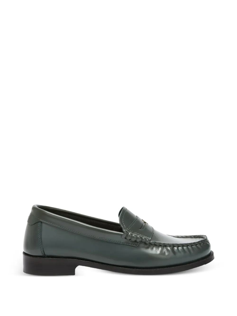 Furla arch square-toe leather loafers - Verde
