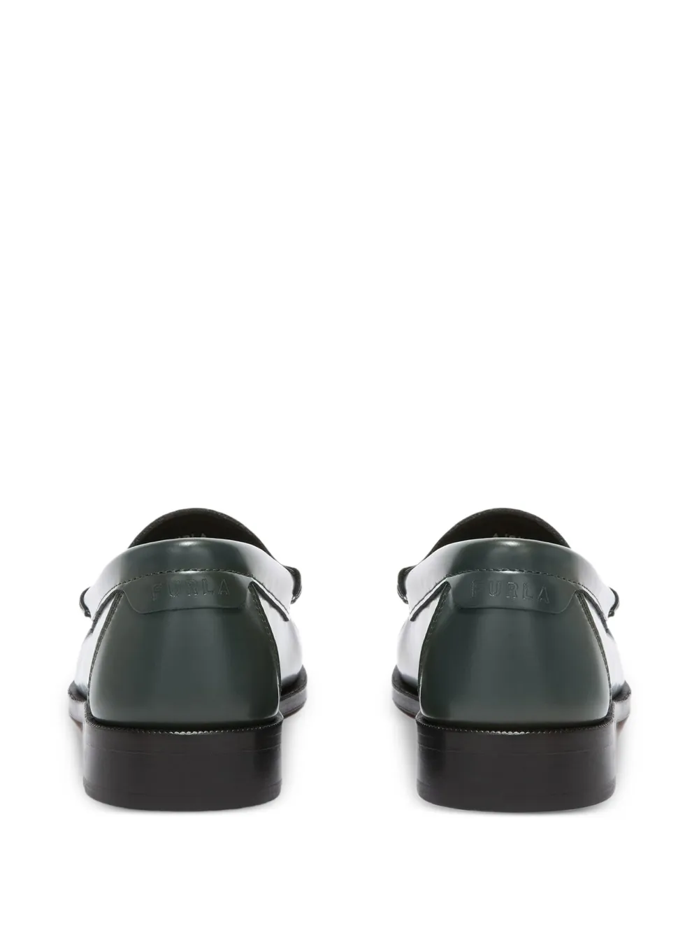 Furla Leren loafers met vierkante neus Groen