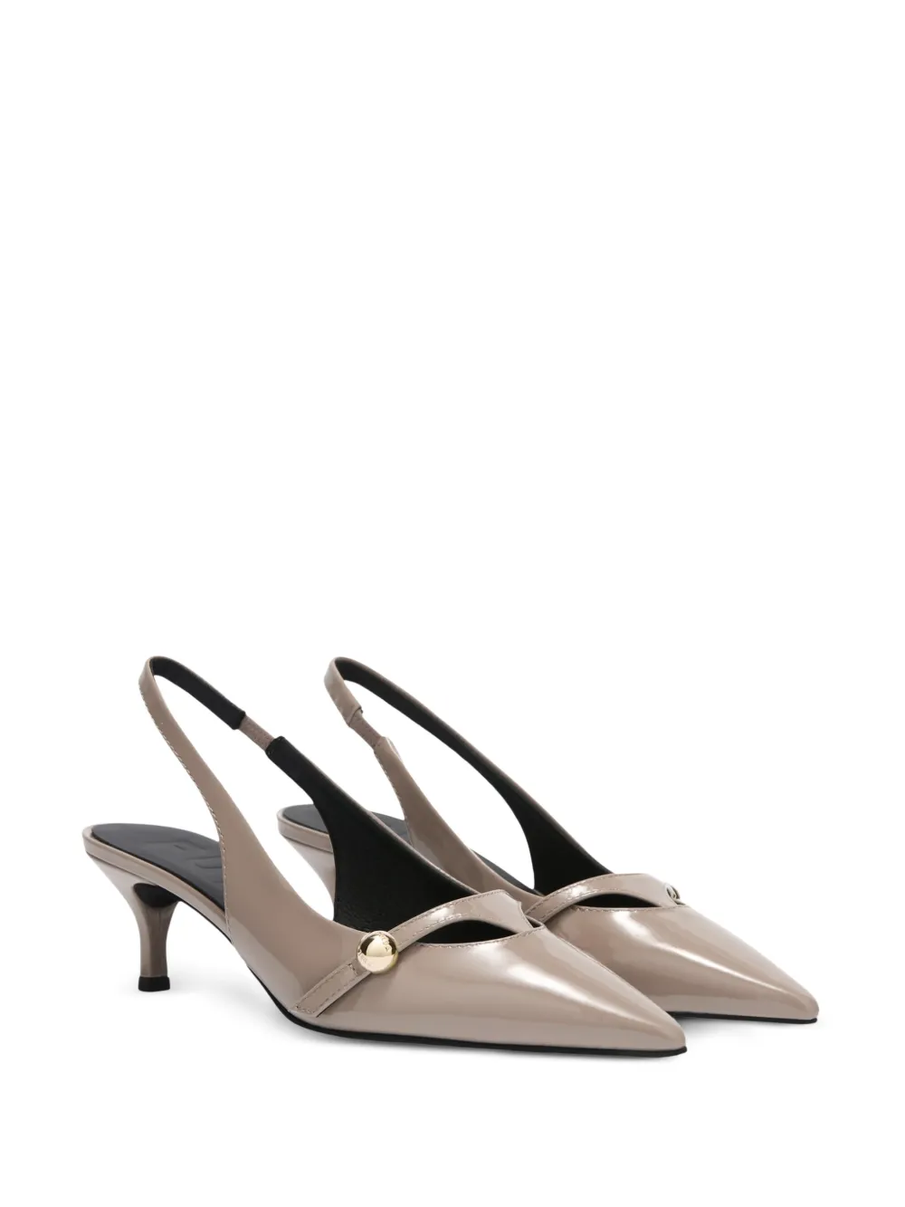 Furla Sfera patent leather sandals Beige