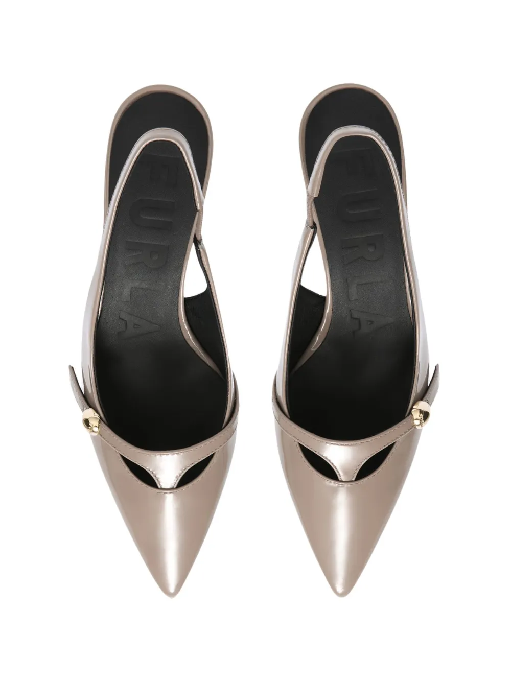 Furla Sfera patent leather sandals Beige