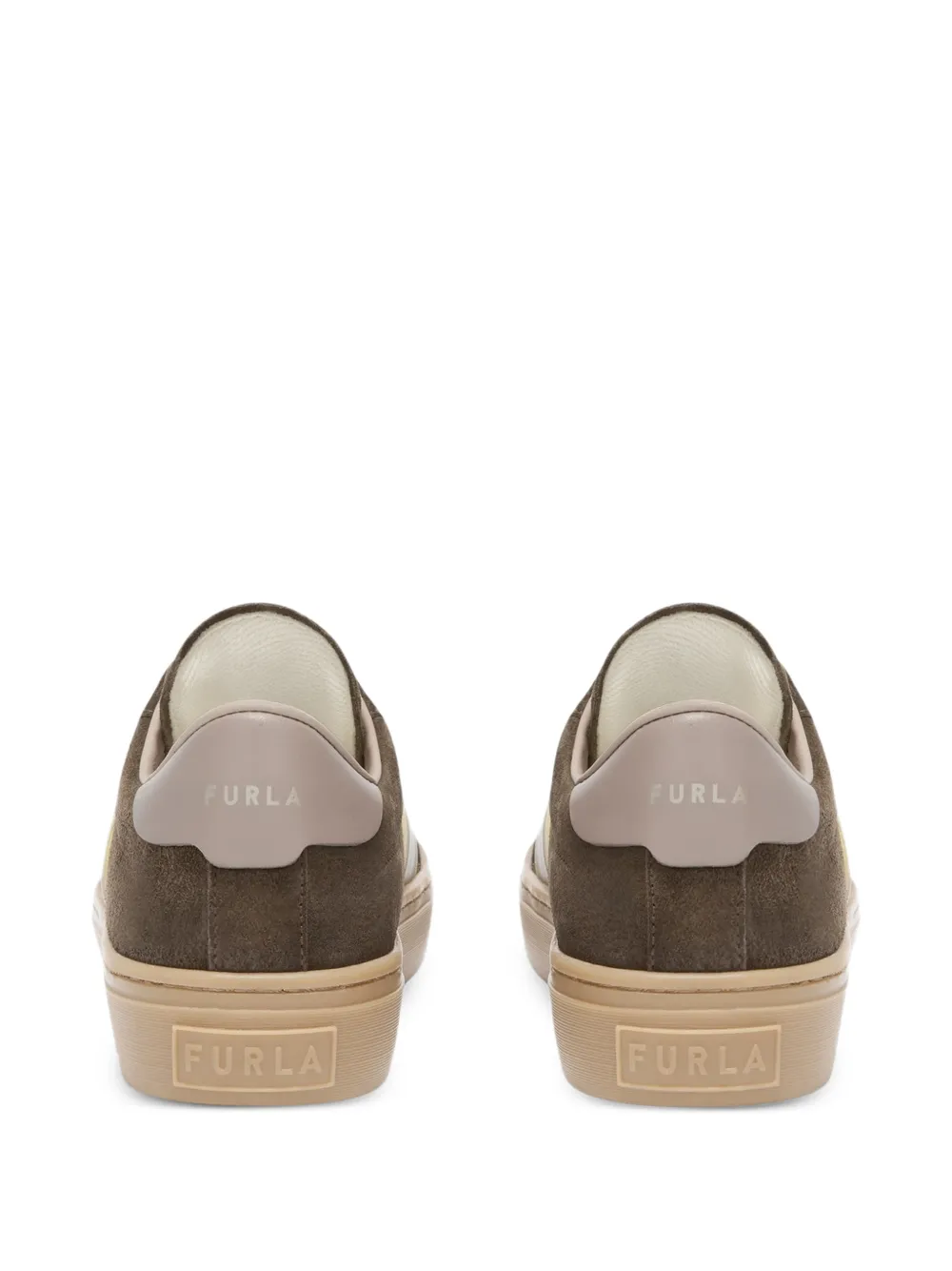 Furla Enjoy sneakers met suède logo Bruin