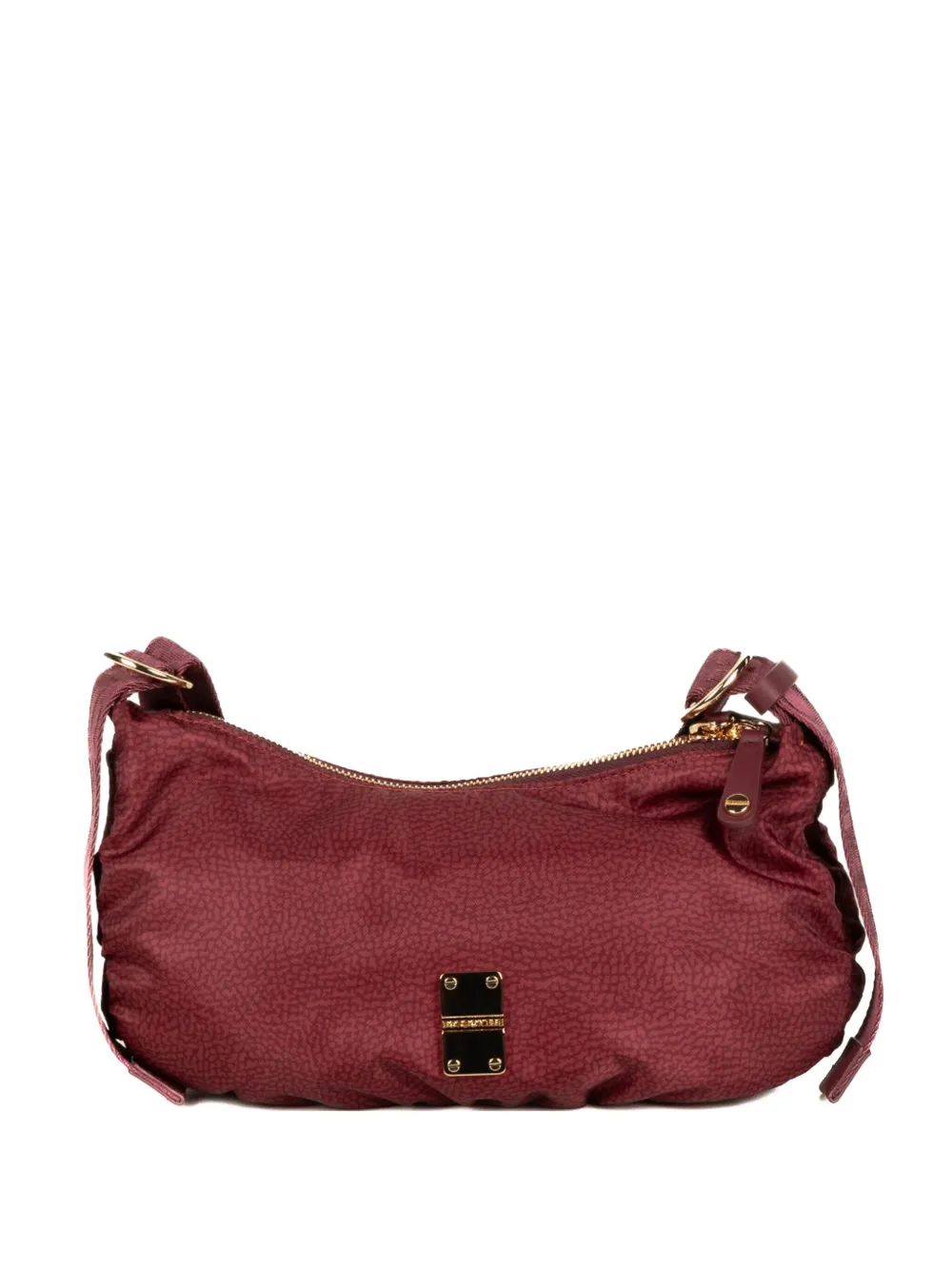 Borbonese Top-zip Logo-plaque Shoulder Bag In Red