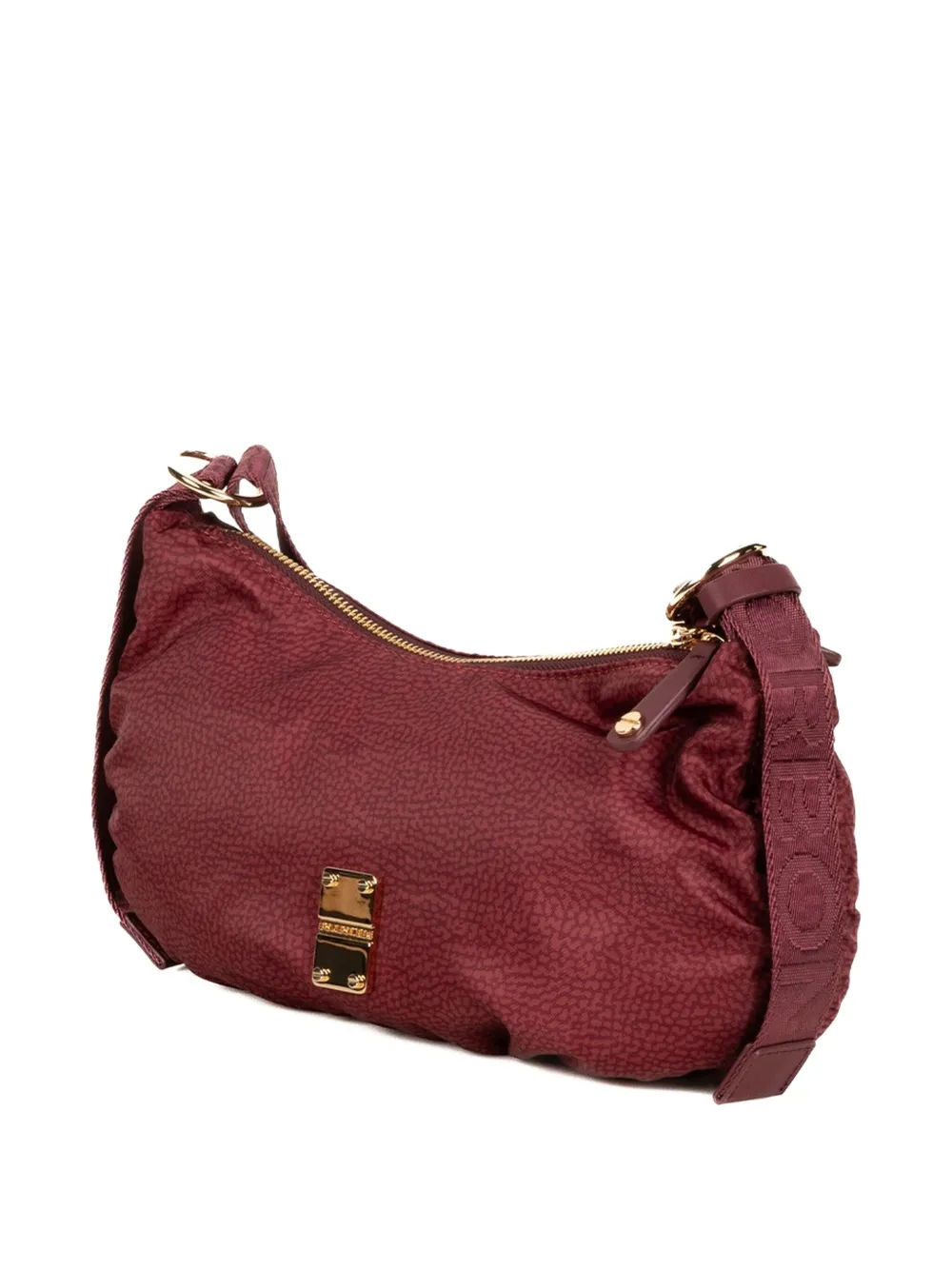 Borbonese top-zip logo-plaque shoulder bag - Rood