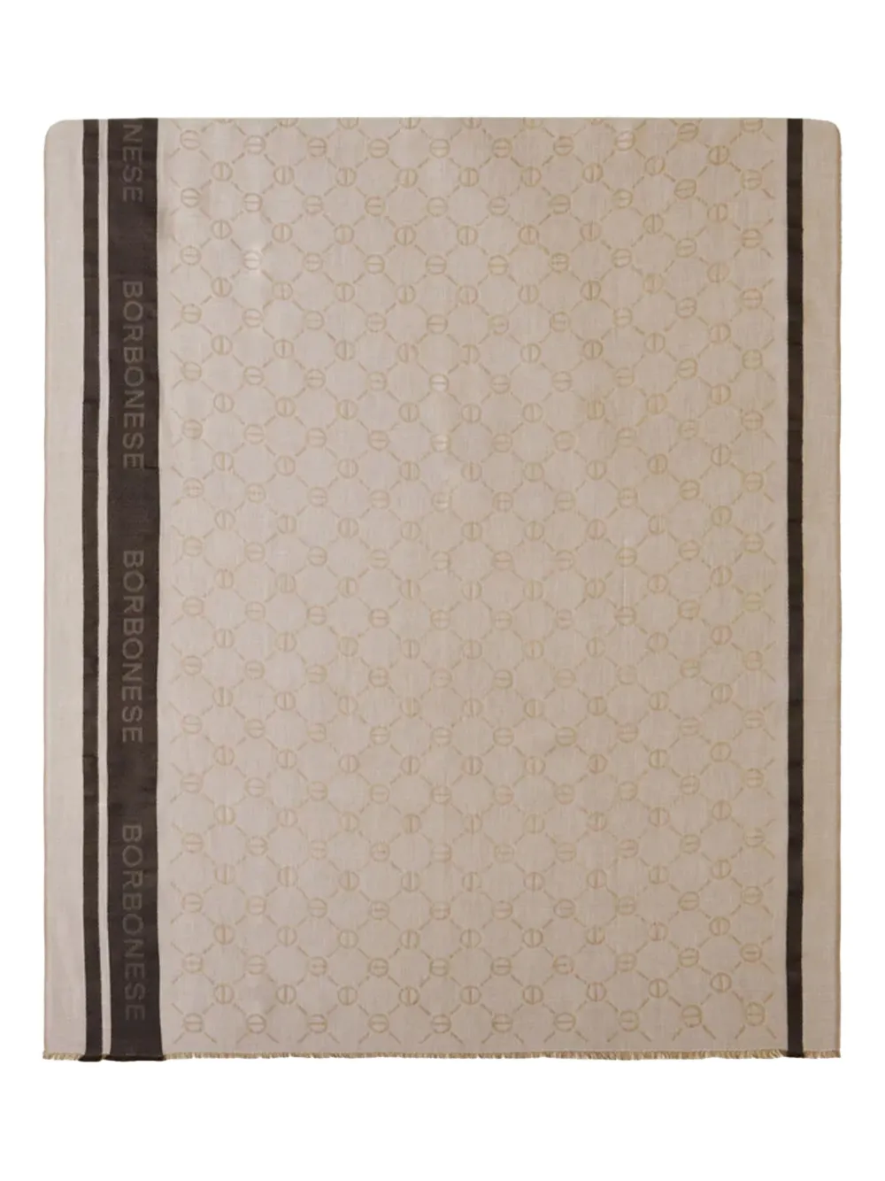 Borbonese Logo-monogram Scarf In Gray