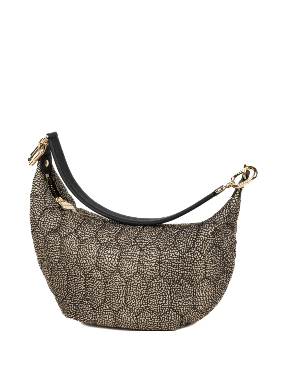 Borbonese Top-zip Quilted Shoulder Bag In Animal Print