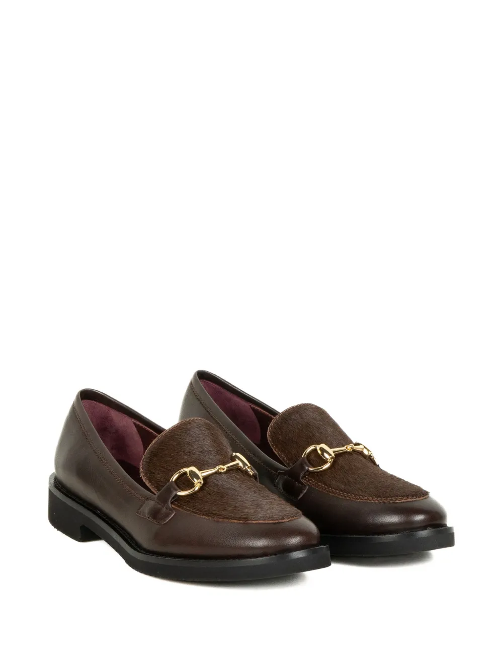 Viola Ricci pony-hair slip-on loafers - Bruin