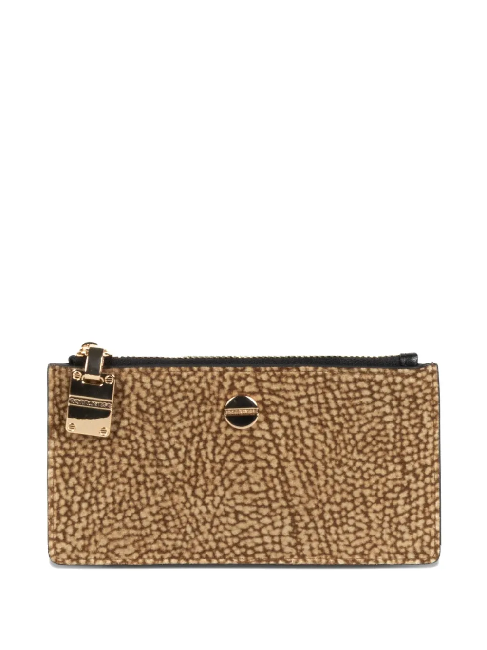Borbonese Medium Top-zip Card Wallet In Brown