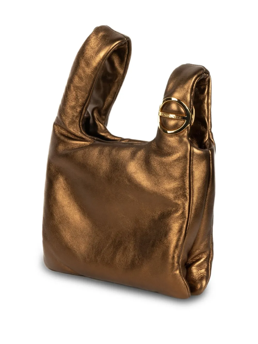 Borbonese Twinnie mini-shopper met ringdetail Bruin