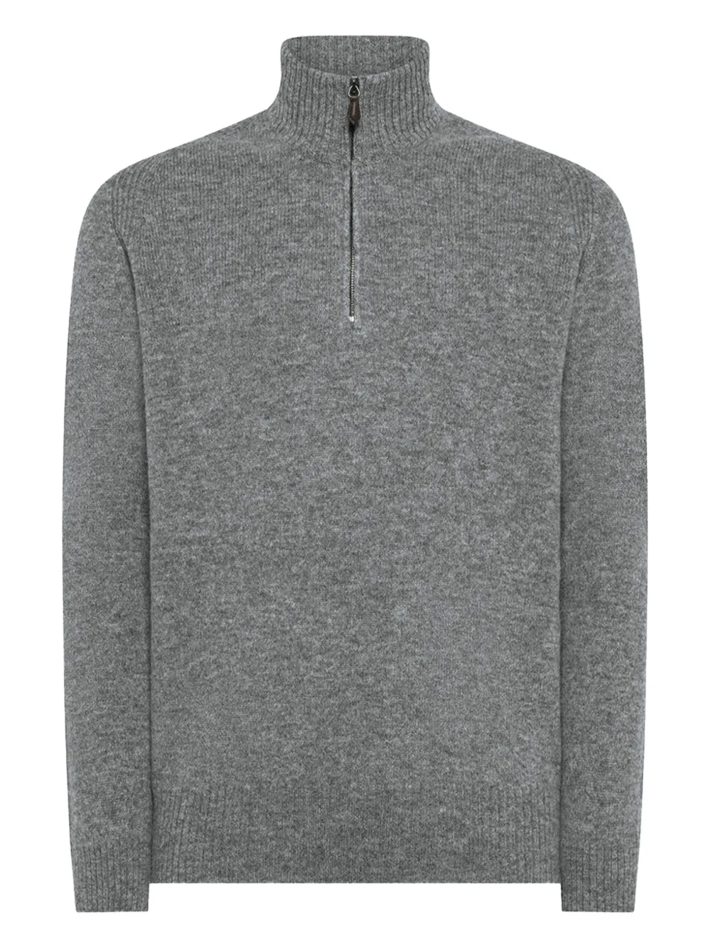 Seventy Turtleneck With Zipper In Pure Wool In Gray